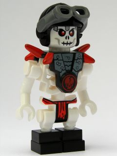 LEGO Minifigure-Frakjaw - with Armor with Red Shoulder Spikes , Aviator Helmet and Goggles-Ninjago-NJO030-Creative Brick Builders